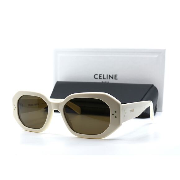 NEW CELINE CL40255I 25E IVORY BROWN AUTHENTIC SUNGLASSES - Picture 5 of 12